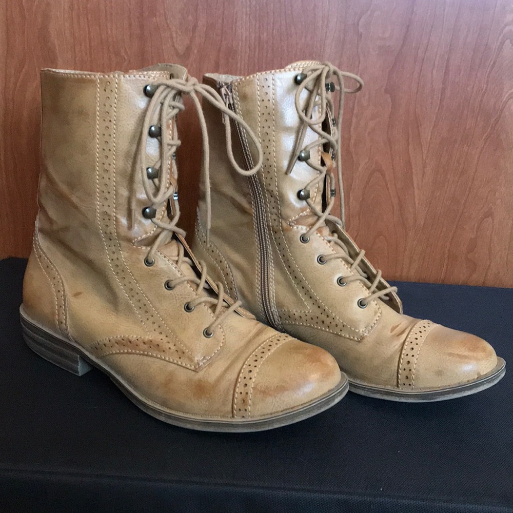 Tan combat boots!